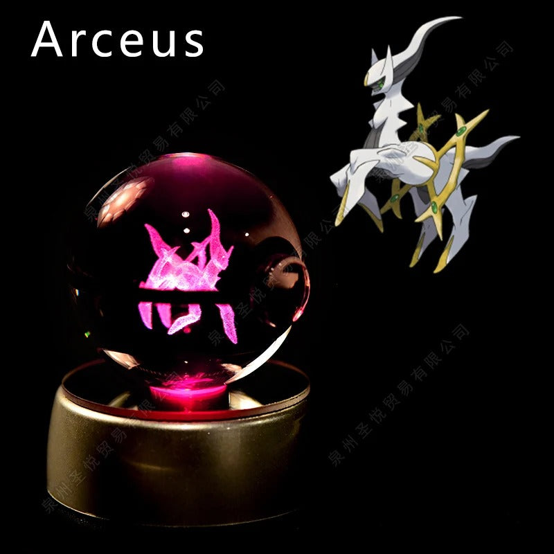 Pokémon 3D Crystal Ball Night Light with Colour-Changing LED Base