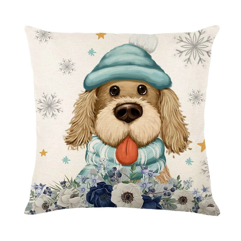 Linen Christmas Cushion Cover – Festive Pillow Case 45x45cm for Holiday Home Décor
