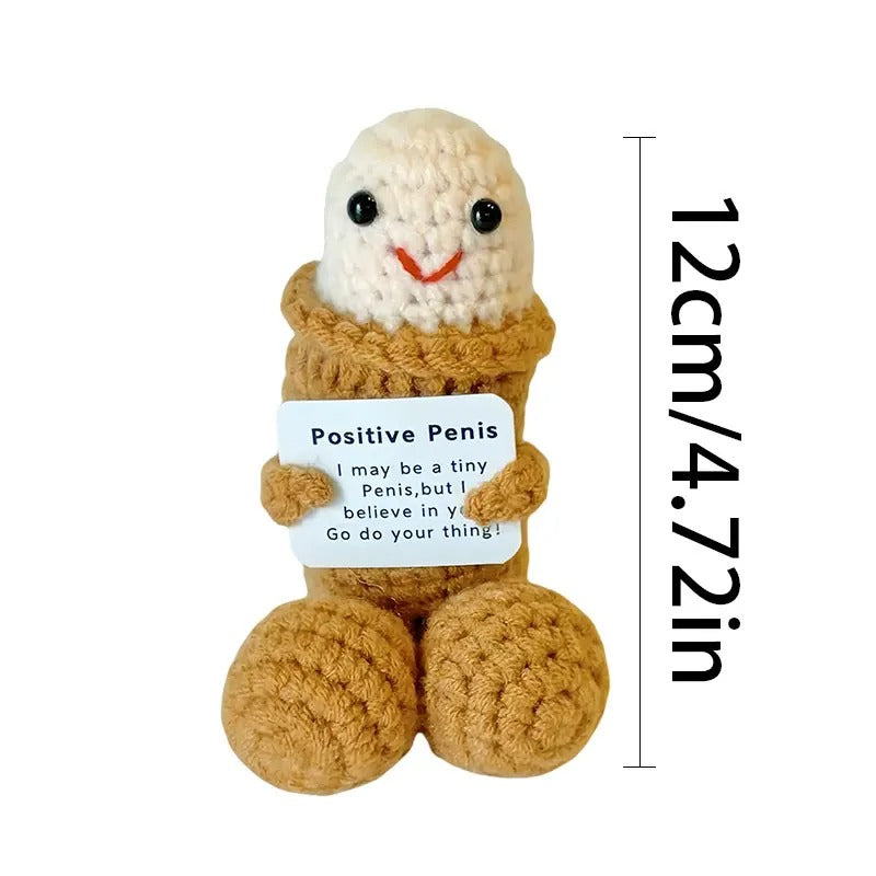 Positive Crochet Doll – Funny Valentine's Day Gift with Card