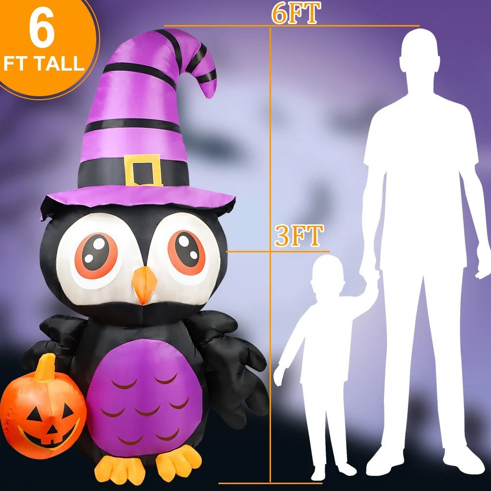Owl Inflatables Halloween Decorations – Pumpkin Creepy Terror Scary Props