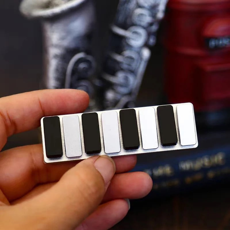 Piano Keys 8-Key Fidget Clicker | Aluminum Alloy EDC Stress Relief Toy