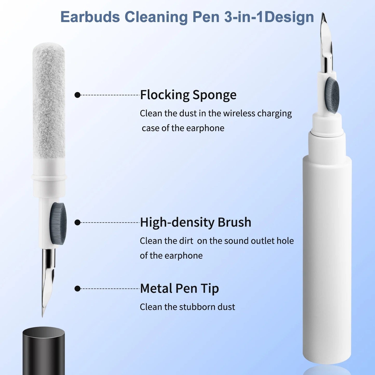 3-in-1 Earphone Cleaning Kit – Brush Pen for AirPods Pro, Samsung Galaxy Buds & All Bluetooth Earbuds - QuirkyFindsHub