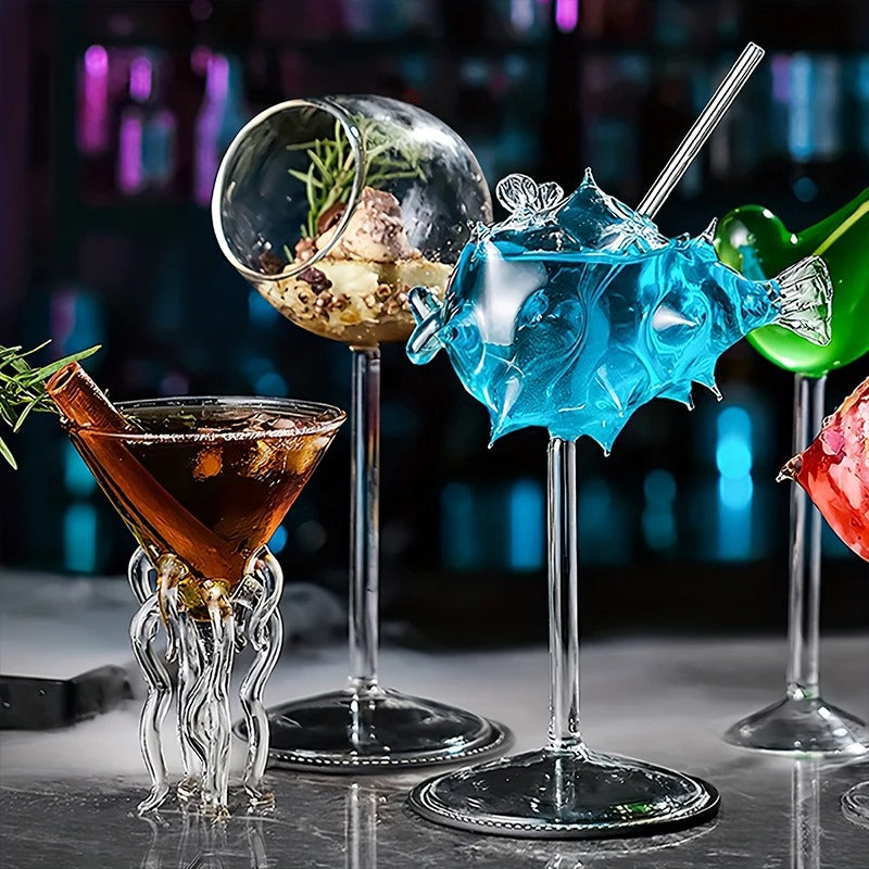 Octopus Jellyfish Tentacles Shaped Cocktail Glass