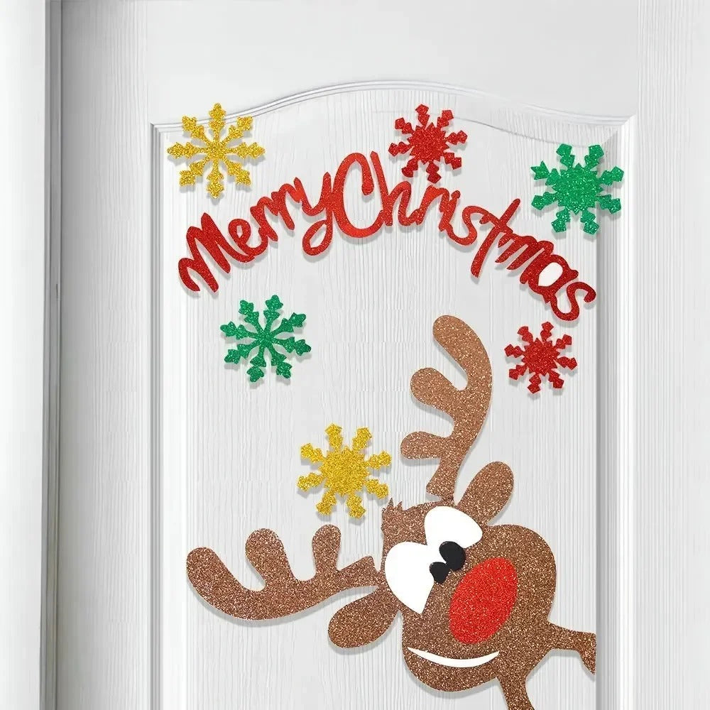 Christmas Door & Window Stickers – Festive Wall Decals for Holiday Home Decoration
