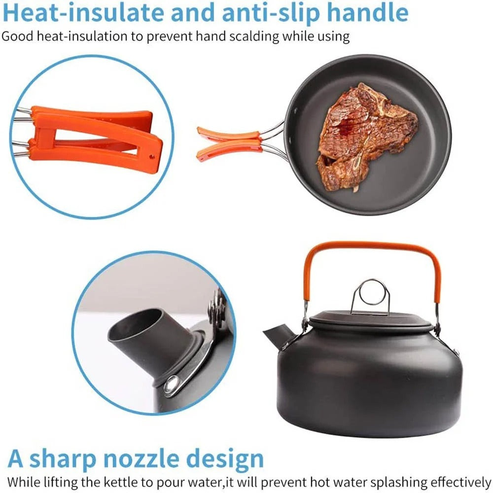 Portable Camping Cooking Set – Lightweight Outdoor Cookware Kit for Hiking & Travel