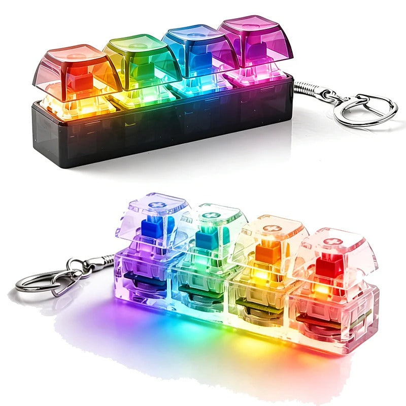 4-Button RGB Fidget Keyboard Keychain
