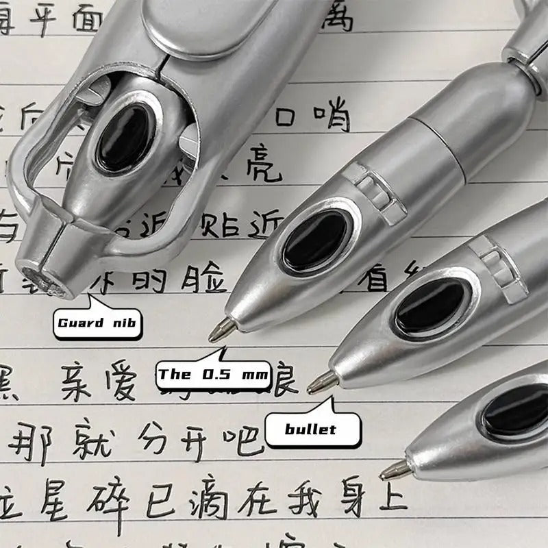 Transforming Folding Ballpoint Pen 0.5mm - Unique Squid Design Black Gel Pen for Students & Office