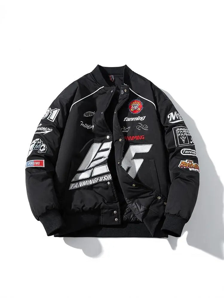 Letter Embroidery Autumn Winter Jacket – Warm Streetwear Style