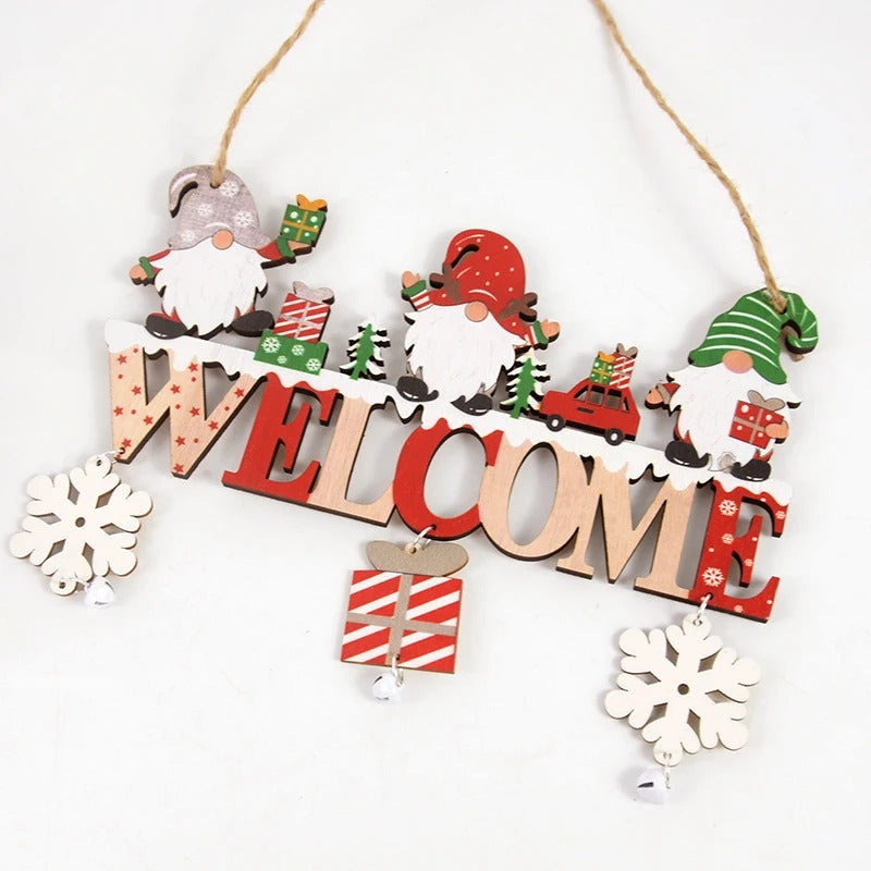 Gnome Santa Claus Wooden Hanging Ornament – Merry Christmas Tree & Wall Decoration