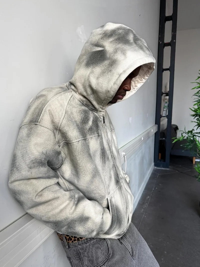 2026 American Retro Washed Hoodie - Y2K Gothic Streetwear Jacket