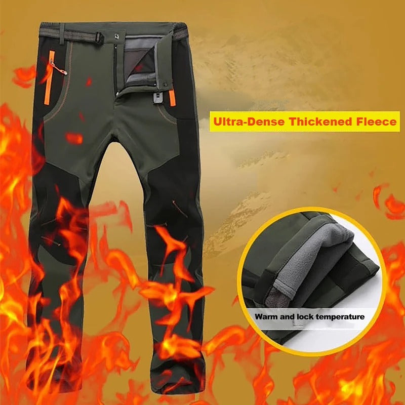 Men's Thick Warm Fleece Hiking Pants – Waterproof Windproof Outdoor Trekking Trousers | S–5XL
