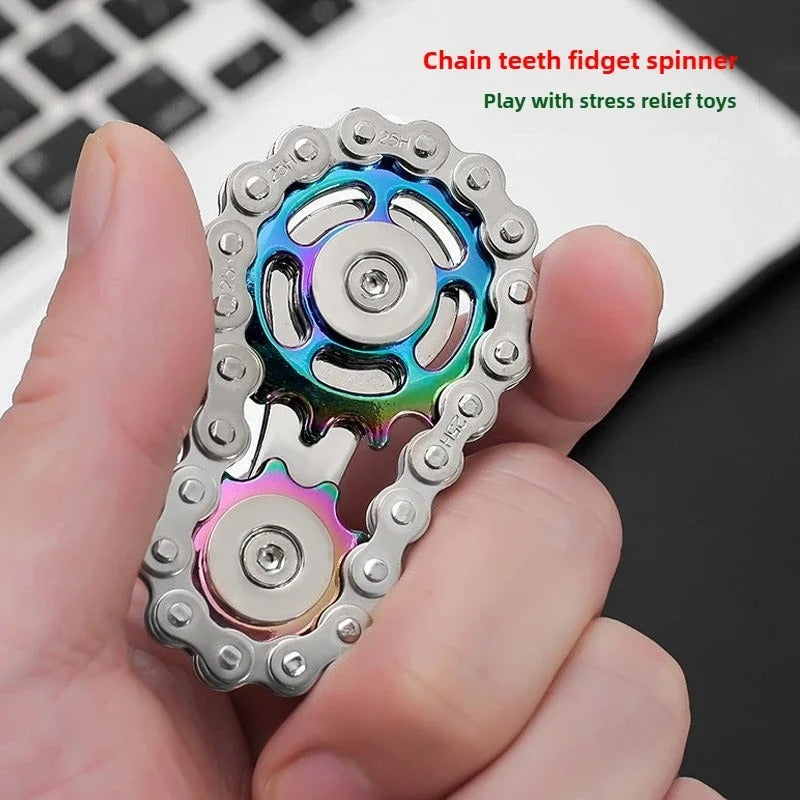 Metal Chain Flywheel Fingertip Gyro Spinner – Anti-Stress Fidget Toy | ADHD & Anxiety Relief