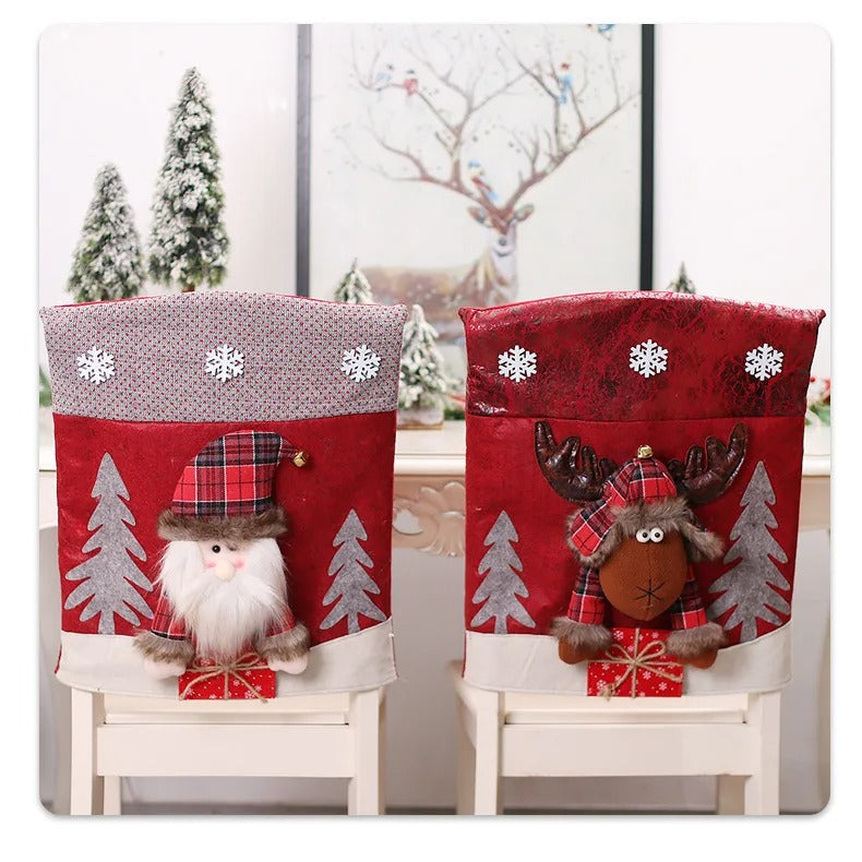 3D Cartoon Figurine Chair Cover Set – Faux Leather Seat Cushion & Back Cover for Home & Office