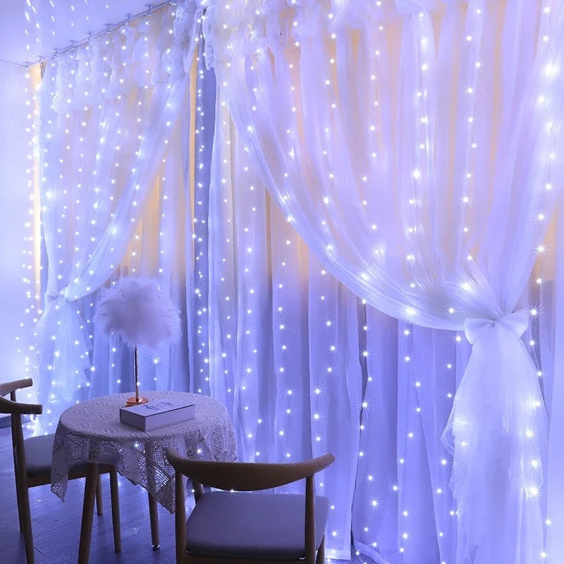 Christmas Lights Curtain Garland – Merry Christmas LED Fairy Light Decoration for Indoor Festive Display
