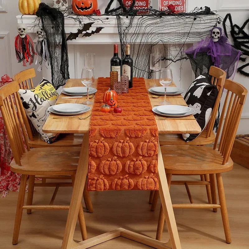 Halloween Table Runner, Pumpkin & Ghost Fall Harvest Decor