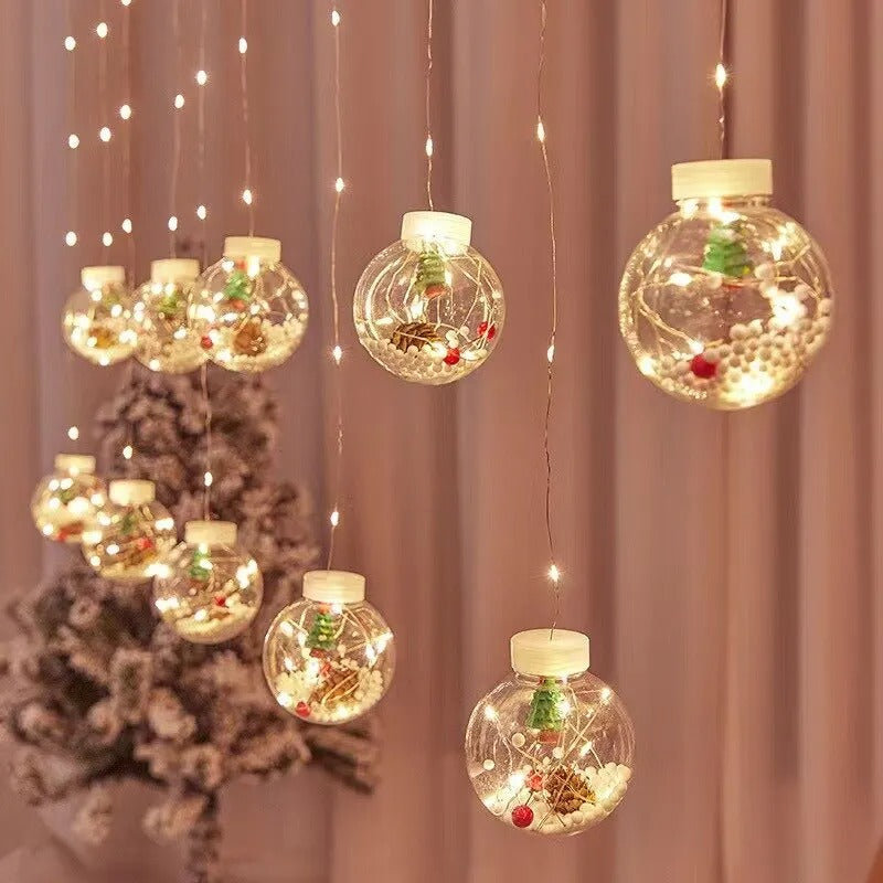 Christmas Wish Ball LED Fairy Curtain Light String – Magical Hanging Lights for Festive & Bedroom Decor