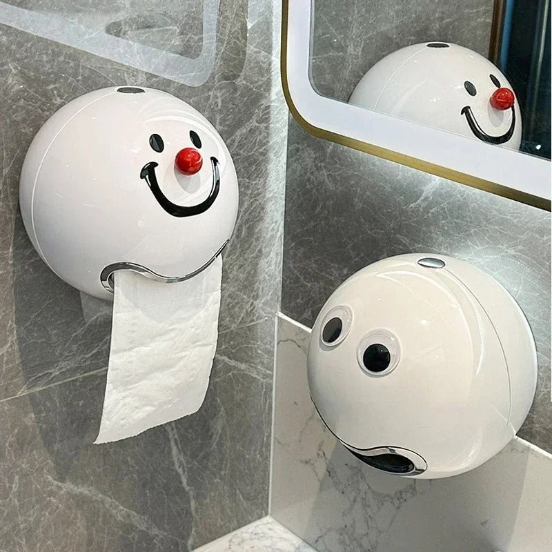 Ball Shaped Cute Emoji Waterproof Toilet Paper Box – Screw Fixed Wall Mount