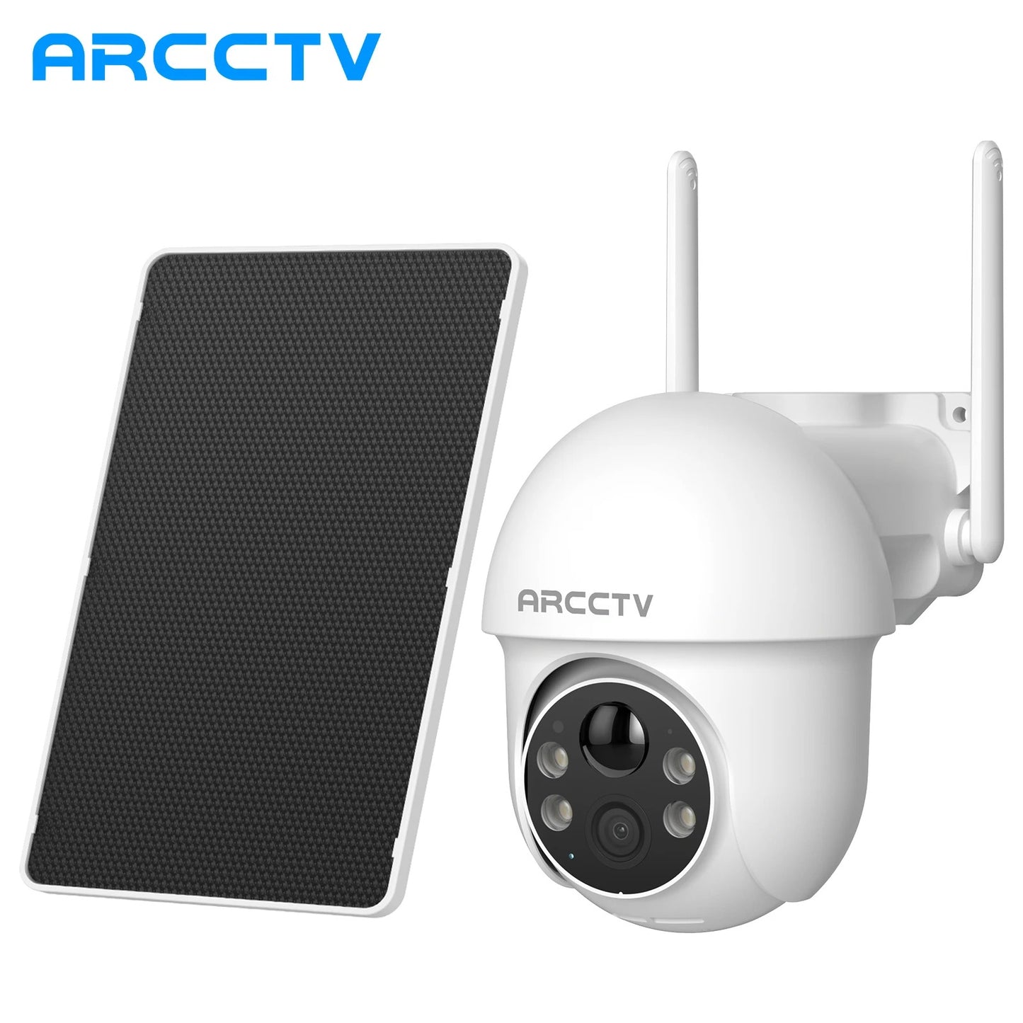 ARCCTV 2K Solar WiFi PTZ Security Camera – Color Night Vision & Two-Way Audio