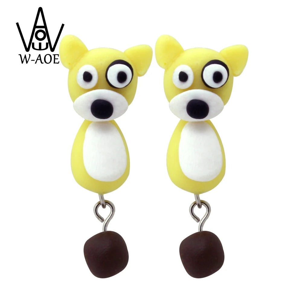 Cute 3D Cat Polymer Clay Handmade Earrings – Lightweight Cartoon Animal Stud Earrings for Women & Girls
