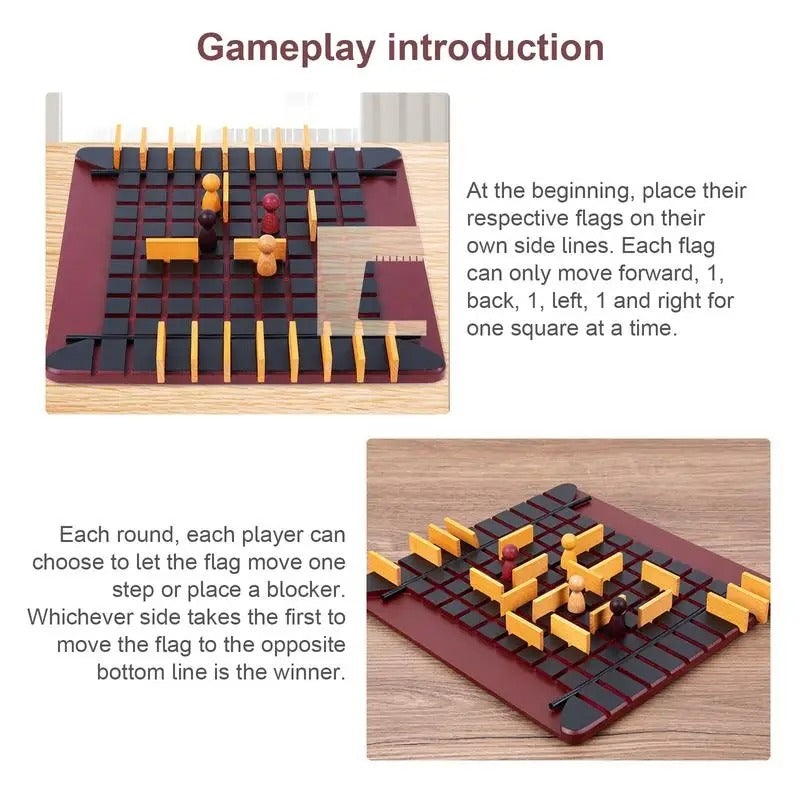 Wooden Checkers Board Game – Classic Two-Player Strategy Game for Family & Friends