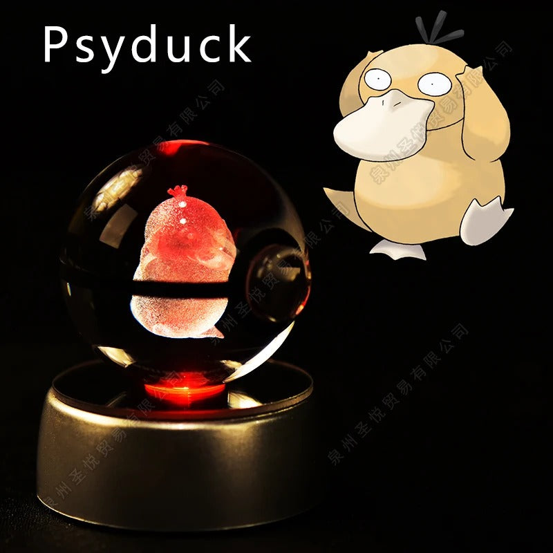 Pokémon 3D Crystal Ball Night Light with Colour-Changing LED Base