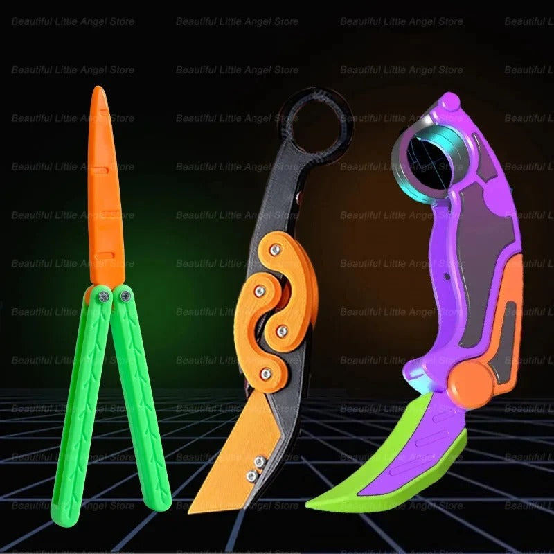 3D Printed Gravity Claw Knife Toy – Stress Relief Fidget Toy