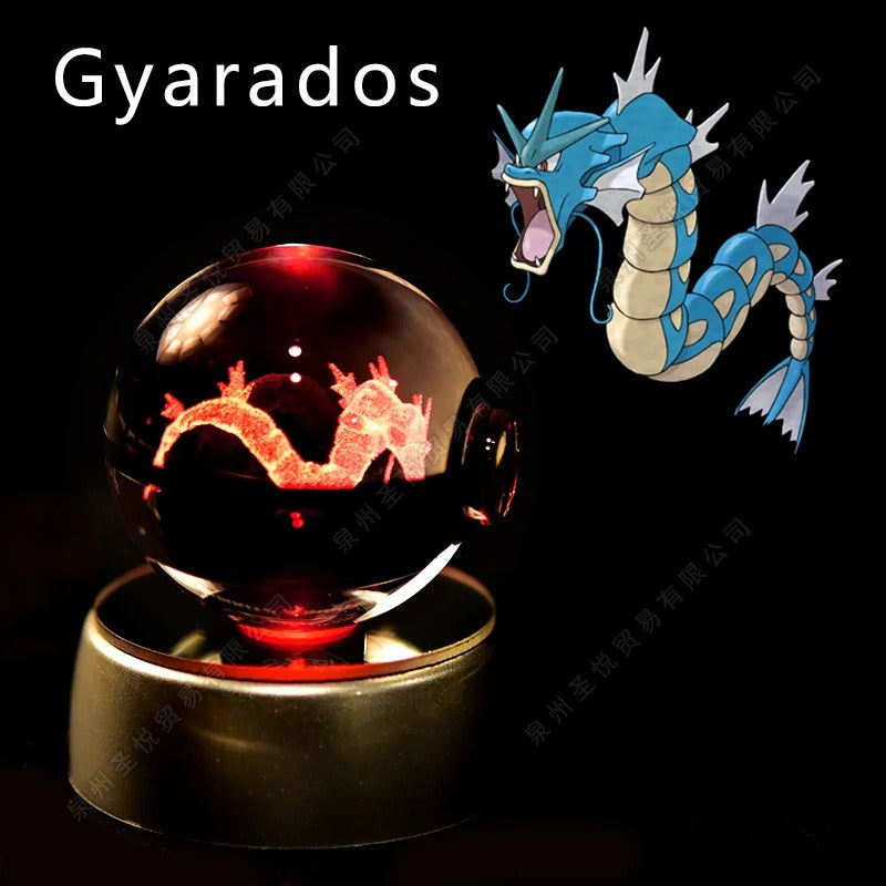 Pokémon 3D Crystal Ball Night Light with Colour-Changing LED Base