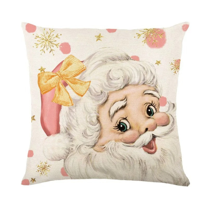 Linen Christmas Cushion Cover – Festive Pillow Case 45x45cm for Holiday Home Décor