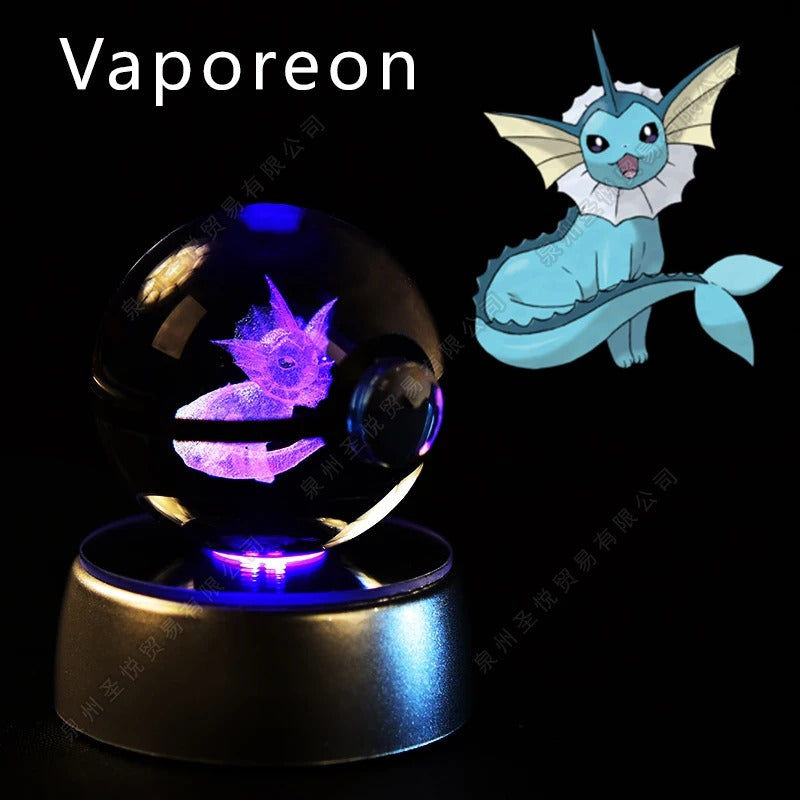 Pokémon 3D Crystal Ball Night Light with Colour-Changing LED Base