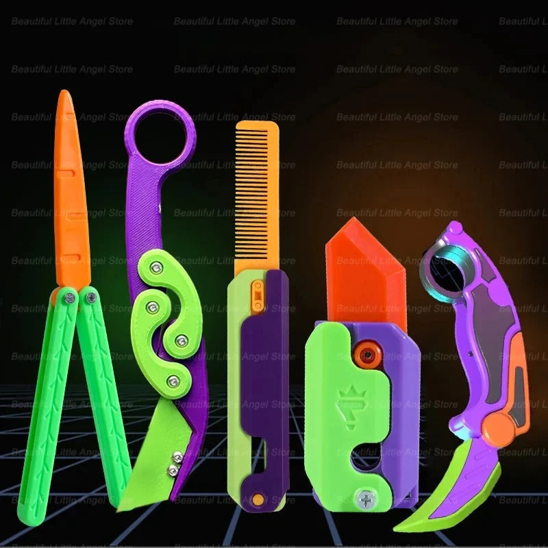 3D Printed Gravity Claw Knife Toy – Stress Relief Fidget Toy