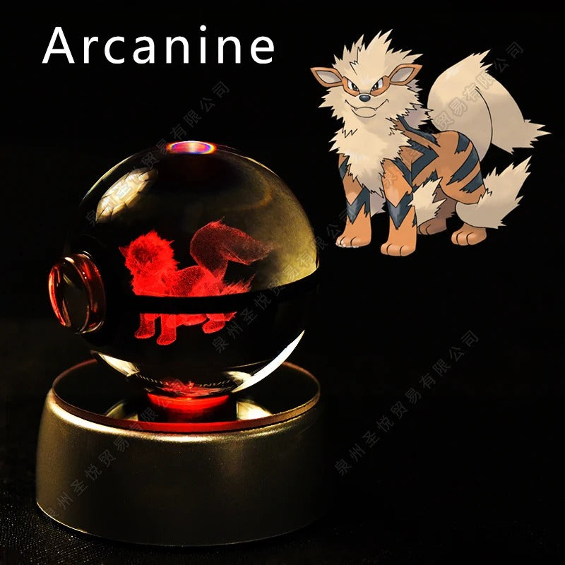 Pokémon 3D Crystal Ball Night Light with Colour-Changing LED Base