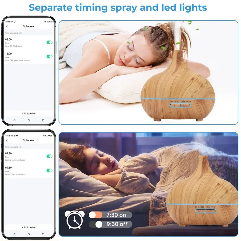 WiFi Smart 550ML Electric Aroma Diffuser & Essential Oil Air Humidifier