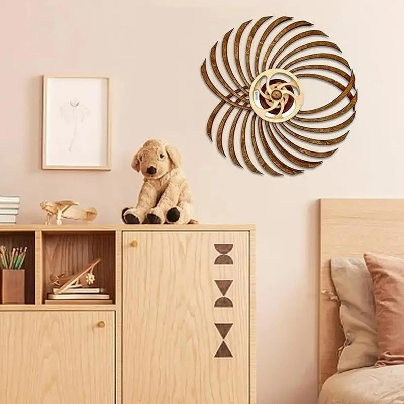 ✅ Handmade Wooden Kinetic Wall Art – Moving Retro Windmill Sculpture