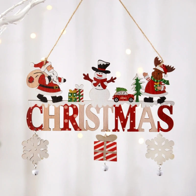 Gnome Santa Claus Wooden Hanging Ornament – Merry Christmas Tree & Wall Decoration