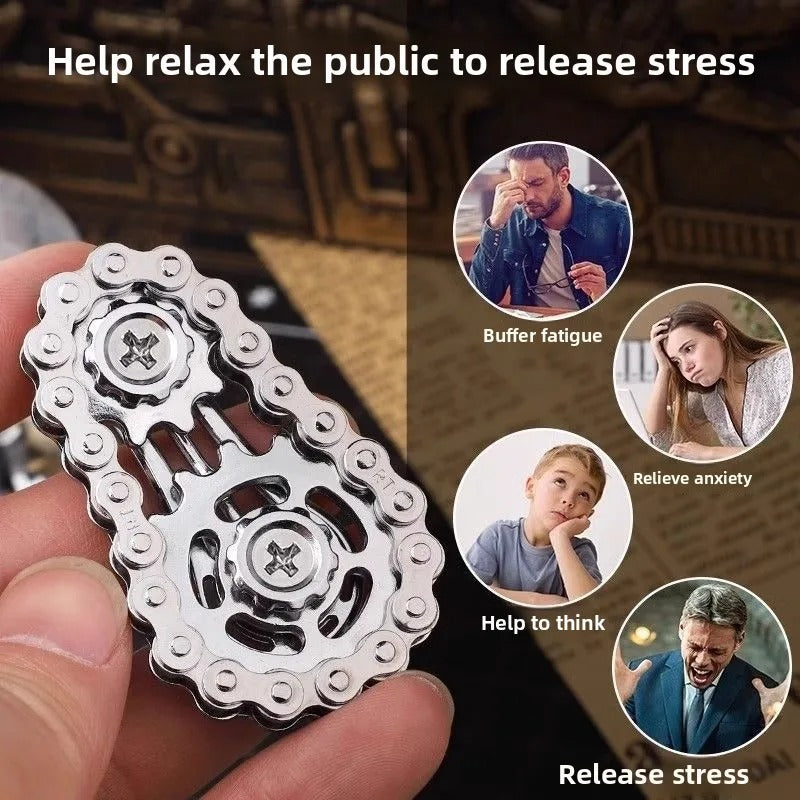 Metal Chain Flywheel Fingertip Gyro Spinner – Anti-Stress Fidget Toy | ADHD & Anxiety Relief