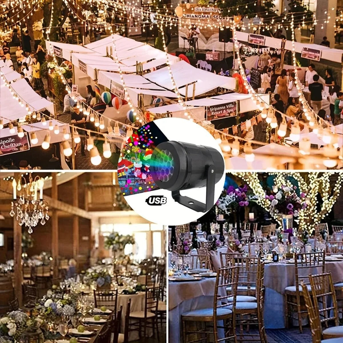 Snowflake Christmas Laser Projector Light – 16 Rotating Patterns Waterproof Outdoor & Indoor Festive Display
