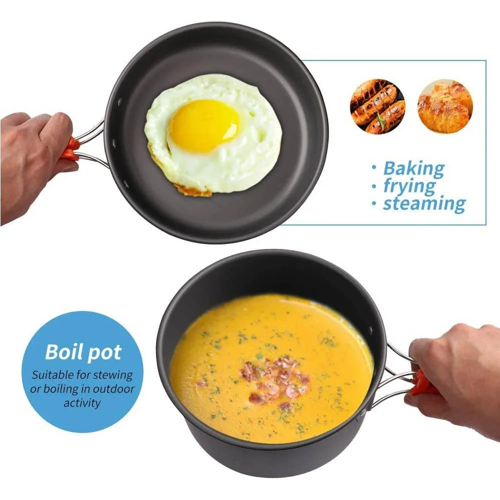 Portable Camping Cooking Set – Lightweight Outdoor Cookware Kit for Hiking & Travel