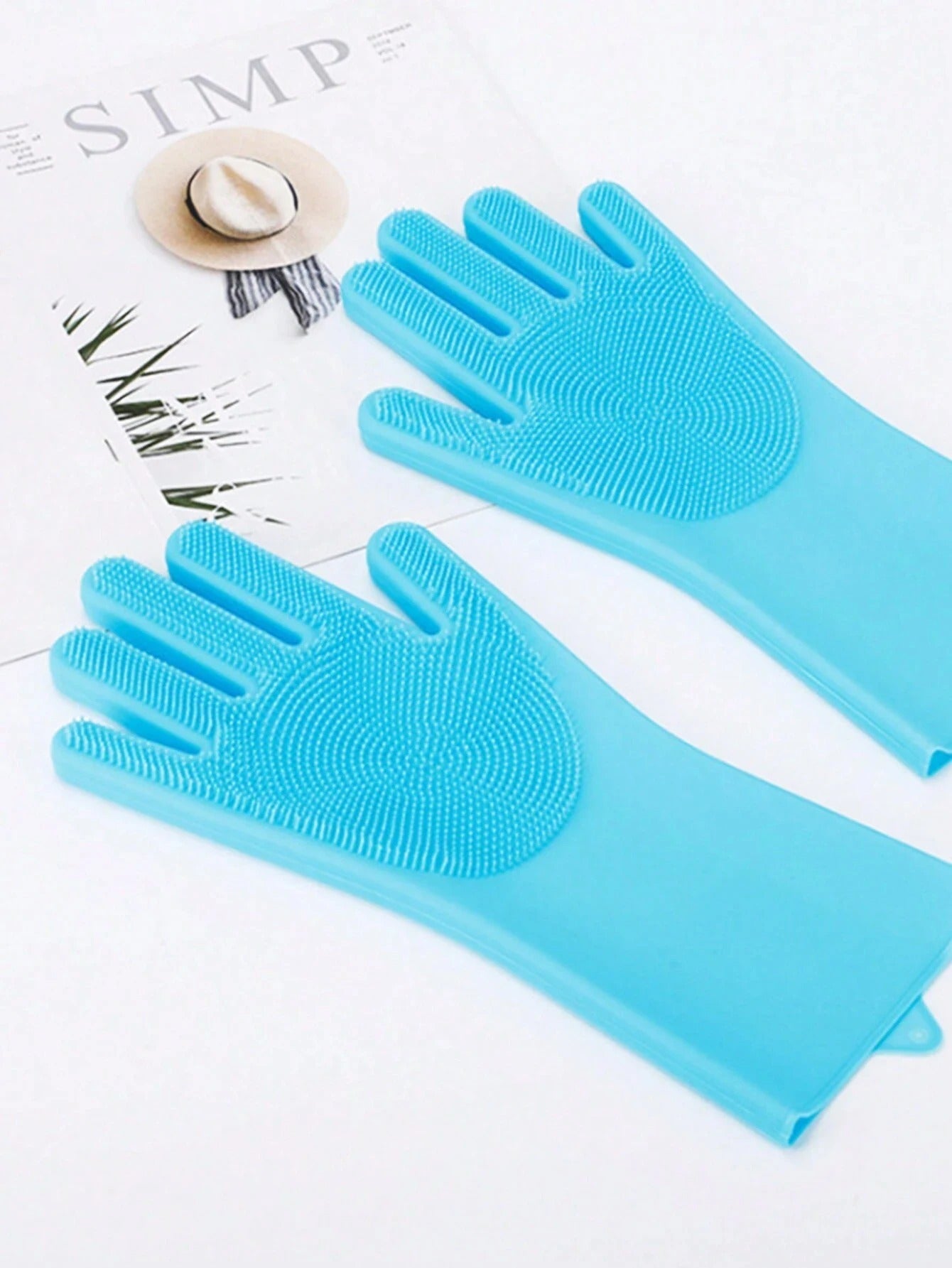 Silicone Pet Bath Brush Gloves – Dog & Cat Grooming Mitt with Massage Bristles