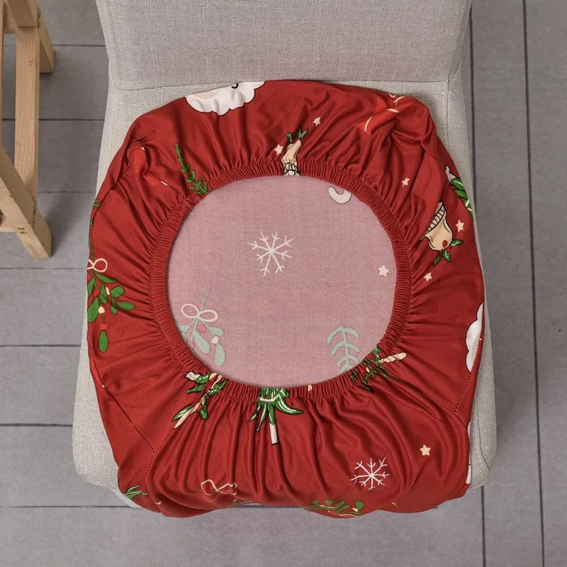 Christmas Dining Chair Covers – Stretch Seat Protector Slipcovers for Xmas Holiday Table Decor