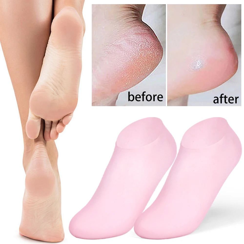 Silicone Moisturising Foot Care Socks – Gel Heel Socks for Dry & Cracked Feet (1 Pair)