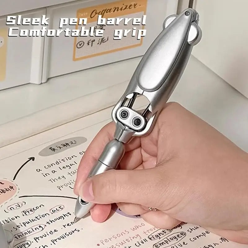 Transforming Folding Ballpoint Pen 0.5mm - Unique Squid Design Black Gel Pen for Students & Office