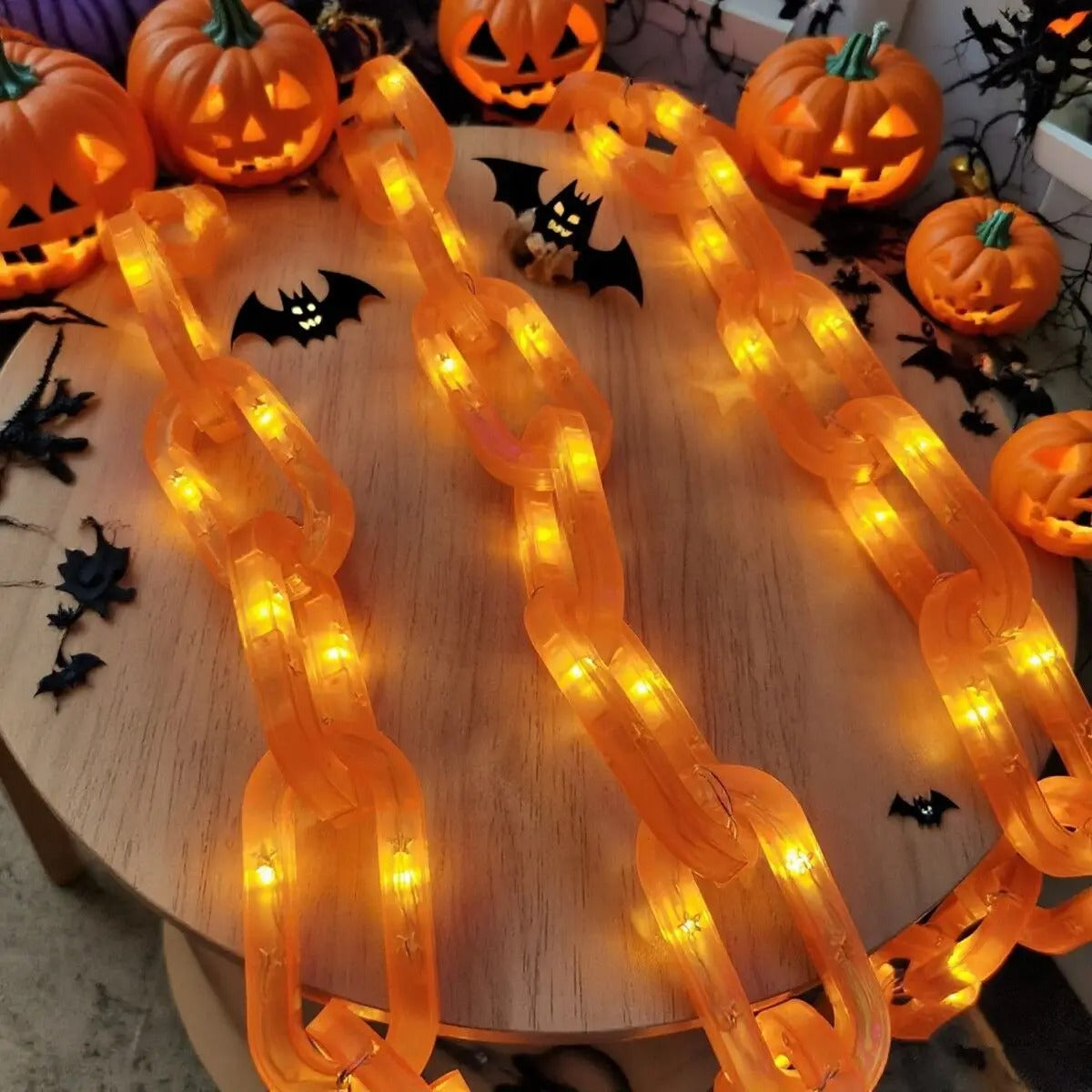 Halloween LED String Lights – Orange & Purple Decorative Fairy Lights, Waterproof Battery Powered