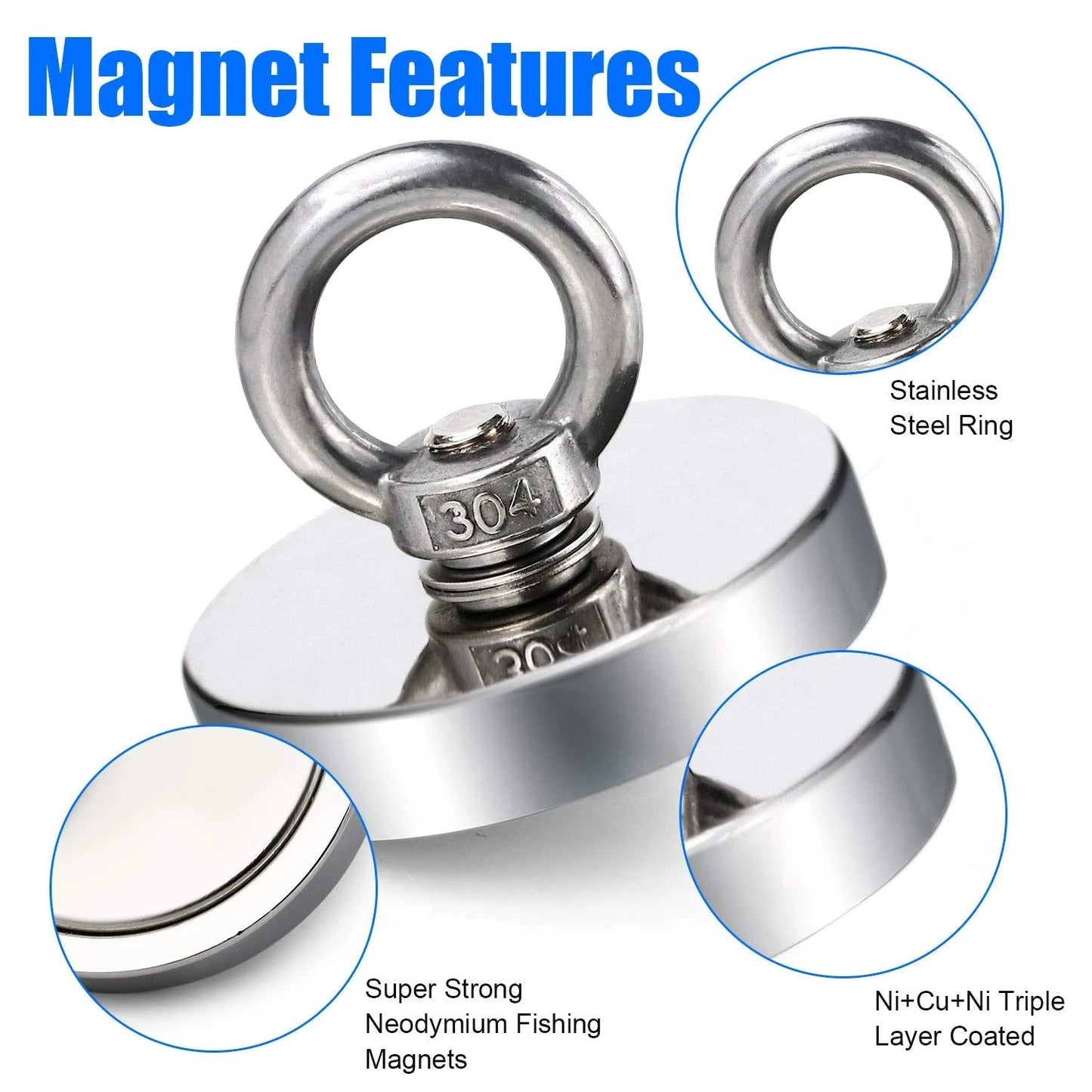 Super Strong Neodymium Fishing Magnets | Heavy-Duty Magnet Fishing Kit