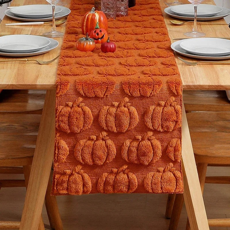 Halloween Table Runner, Pumpkin & Ghost Fall Harvest Decor