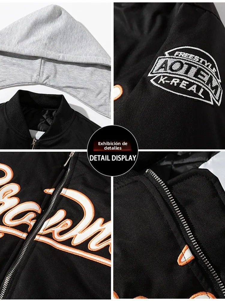 Embroidered Baseball Bomber Jacket - Korean Trendy Pilot Outerwear