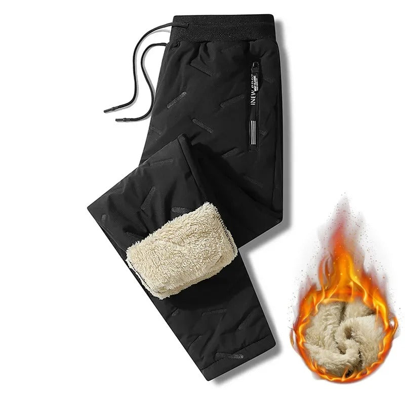 Men’s Winter Fleece Sweatpants – Plush Thick Lambswool Thermal Trousers for Cold Weather