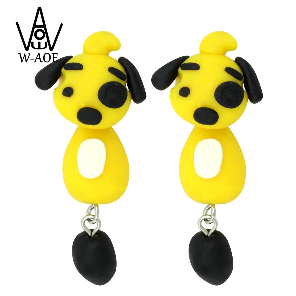Cute 3D Cat Polymer Clay Handmade Earrings – Lightweight Cartoon Animal Stud Earrings for Women & Girls