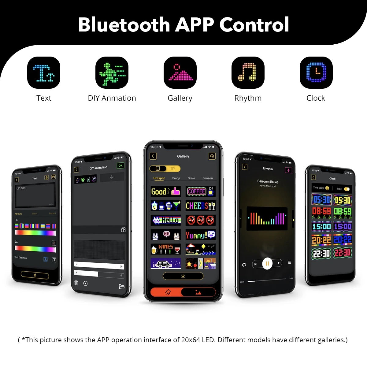 Smart Bluetooth LED Pixel Screen Strip - USB DIY Scrolling Display