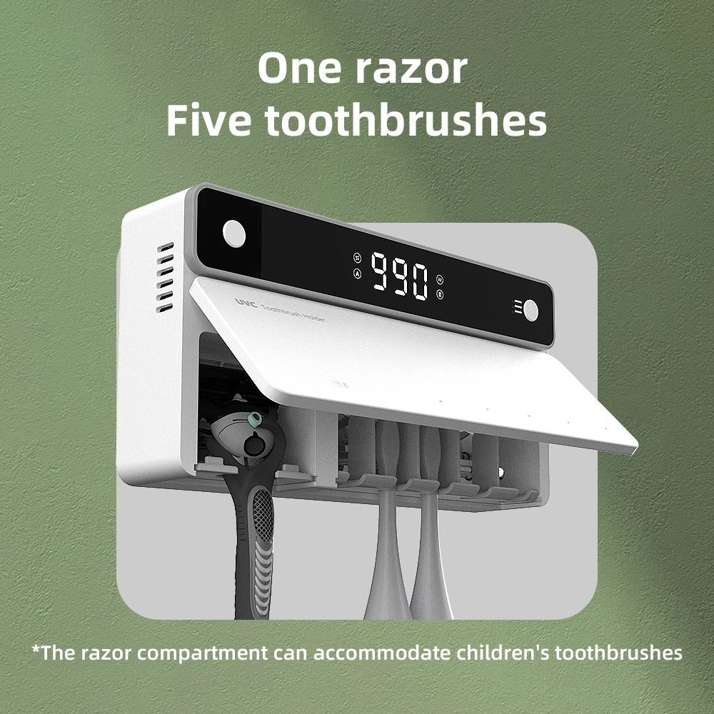Toothbrush Holder – Rechargeable UV Sterilizer with Fast Drying & LED Display