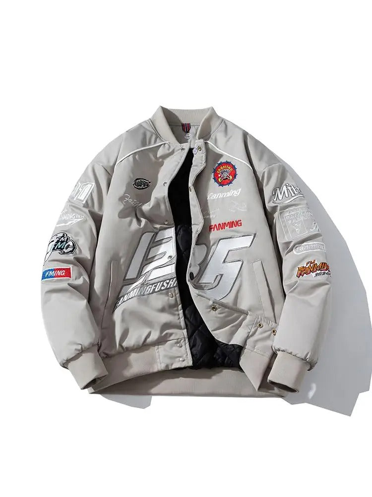 Letter Embroidery Autumn Winter Jacket – Warm Streetwear Style